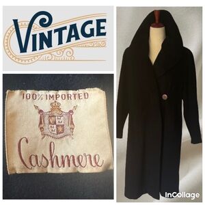 Vintage Black Cashmere Coat